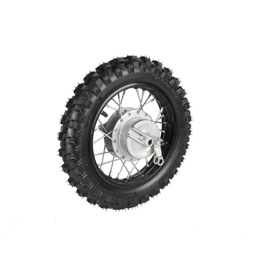 10-inch rear wheel and tire assembly for 50cc, 70cc, and 110cc off-road bikes: CRF DRZ70, PW50, TTR50