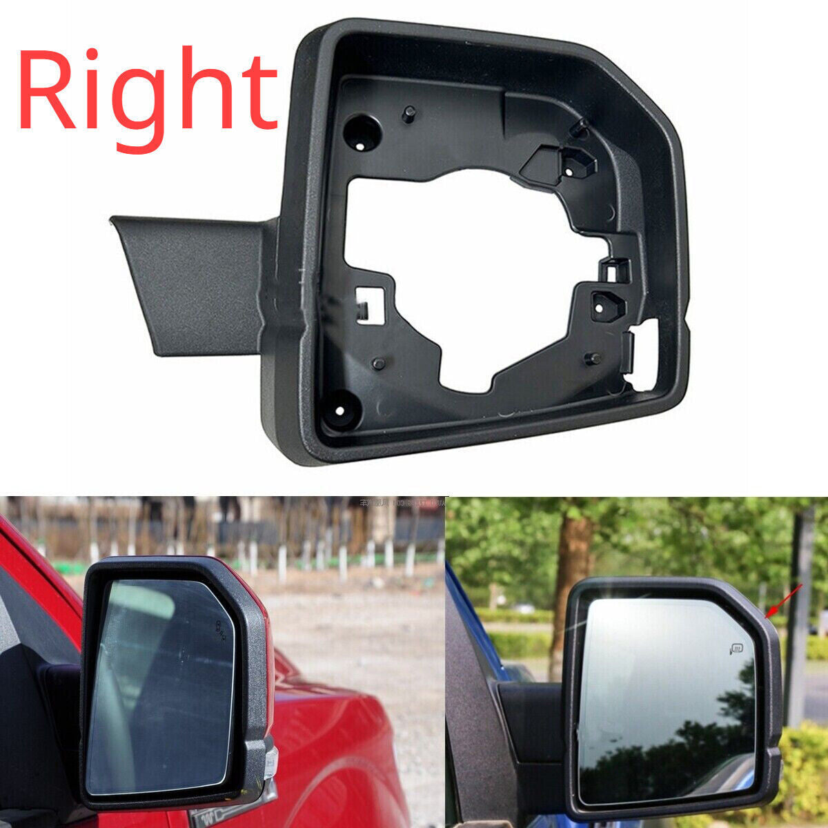 for Ford F-150 2015 - 20 Right Rearview Mirror Frame Cover Base Bracket Trim