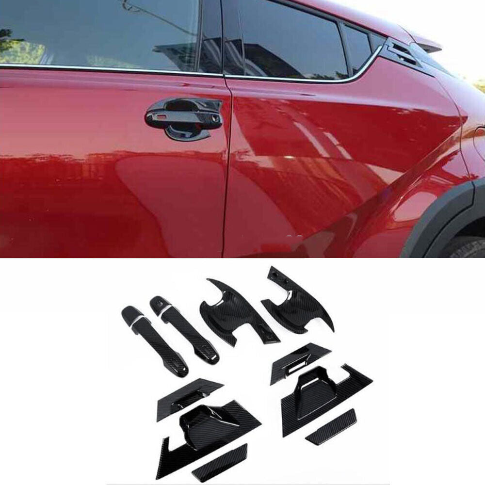 for Toyota CHR C-HR 2018-22 Black Look Side Door Handle Bowl Molding Cover Trim