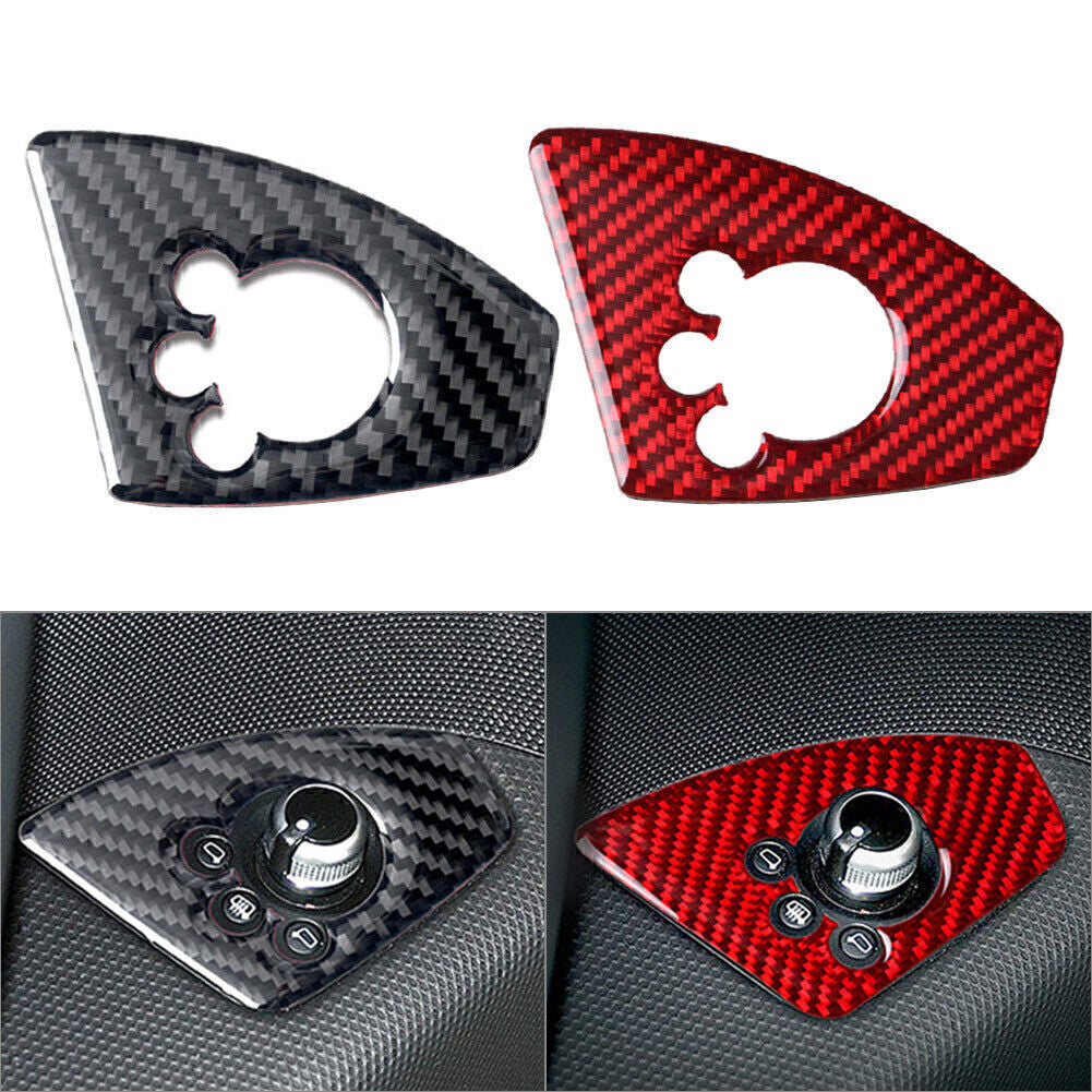 Car Interior Door Lock Button Cover Trim Fit for Audi TT TTRS 2008-2014 Carbon Fiber