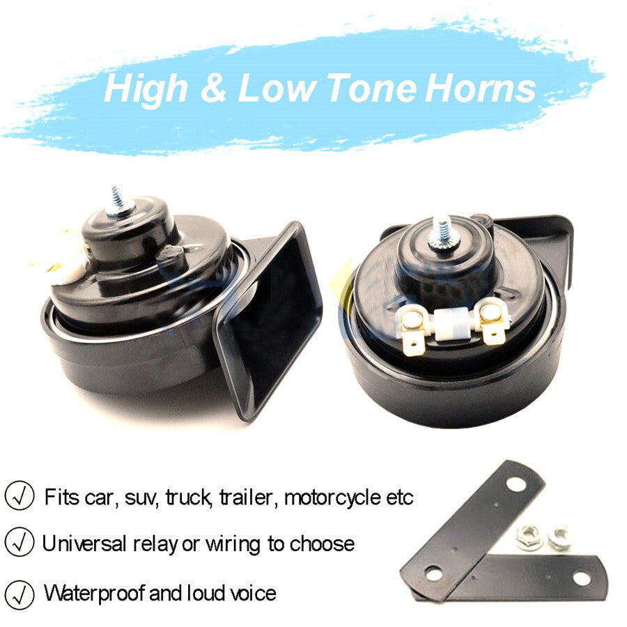 2x 410Hz/510Hz Snail Horn 110-125DB For Car Motorcycle Truck Waterproof US Stock