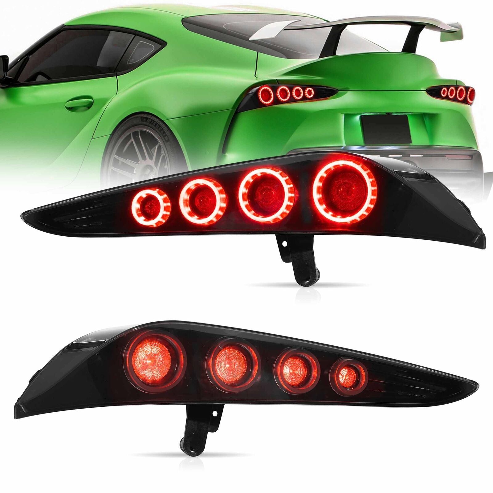 One pair of LED taillights for 2018-24 for Toyota GR Supra A90/A91 with rear lights.