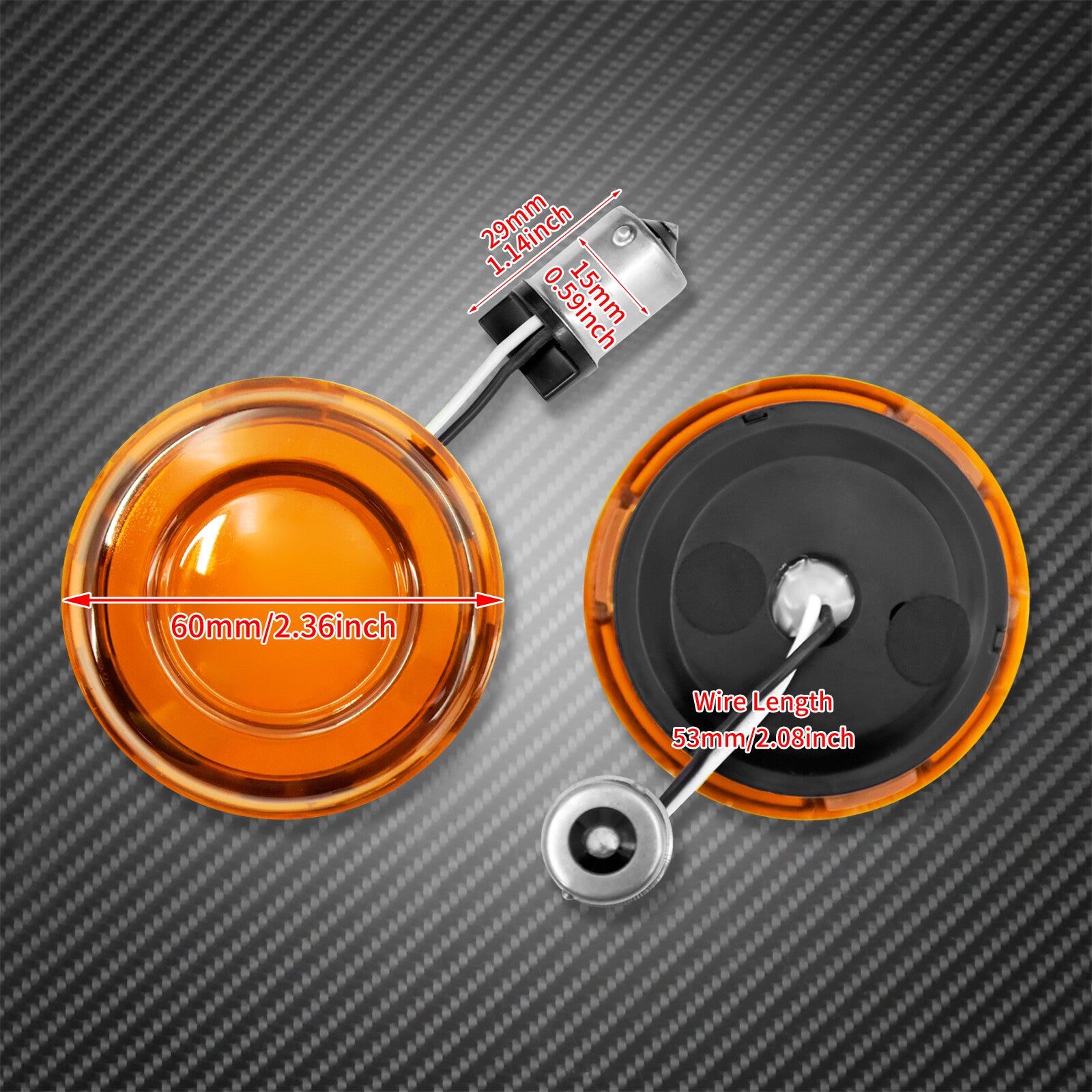 Orange 1156 Bullet Tracer LED Rear Turn Signal Fit for Harley Sportster Softail