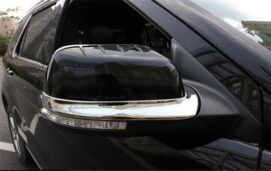 for Ford Explorer 2011-2019 Chrome Outer Side Door Mirror Strips Cover Trim ABS
