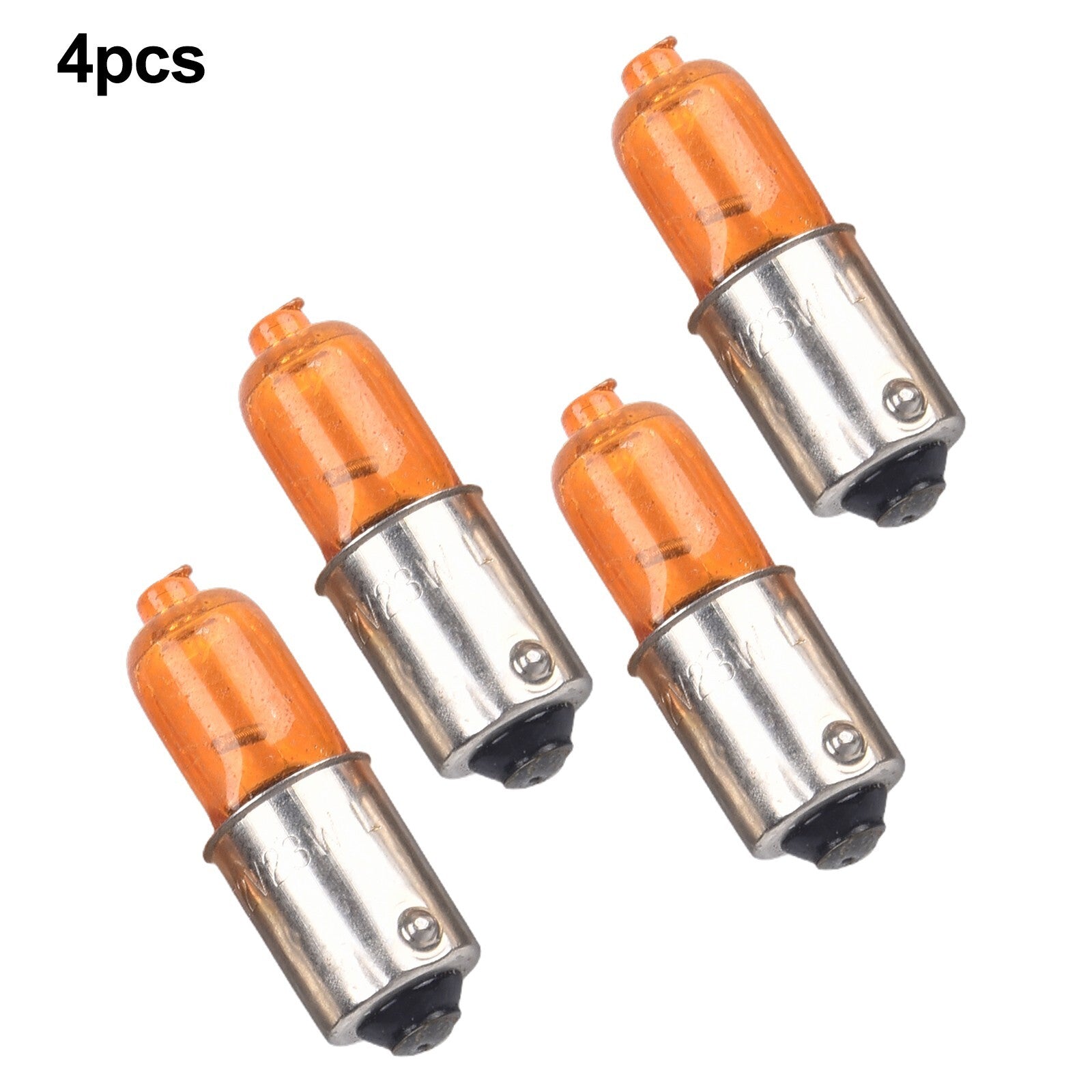 4Pcs Motorcycle Motorbike for Mini Indicator Bulbs Halogen-BA9S Base Amber 12V/23W