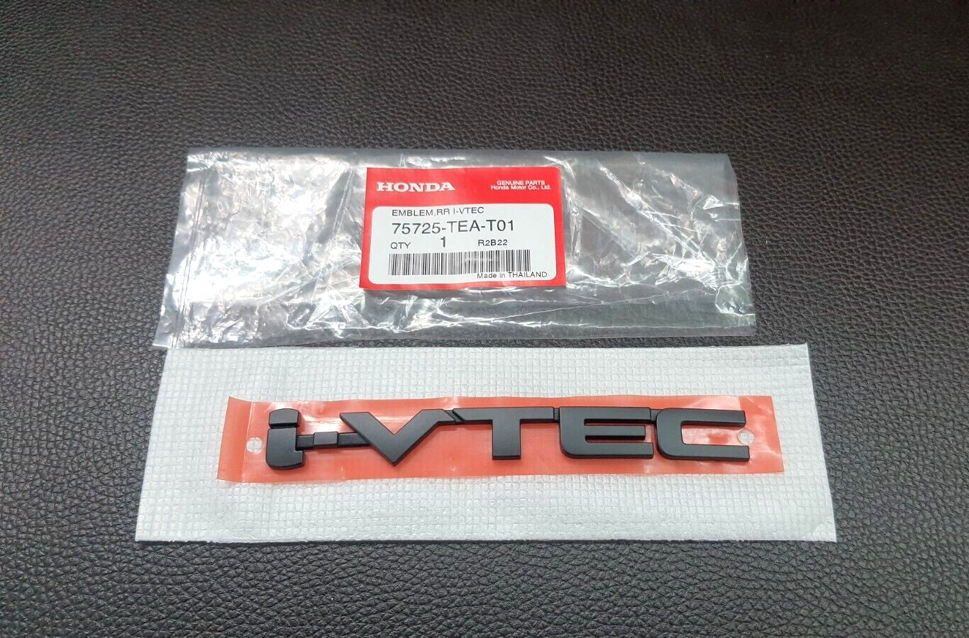 Civilian I-VTEC FC FK MATT black logo embroidered badge for rear for Honda for Civic 2015-21