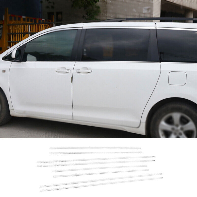 for Toyota for Sienna 2012-2020 Silver Steel Lower Window Molding Trim Decor Strips