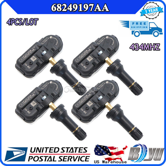 TIRE PRESSURE SENSOR 68249197AA (4) TPMS For 2014-2018 for DODGE for RAM 1500 2500 3500