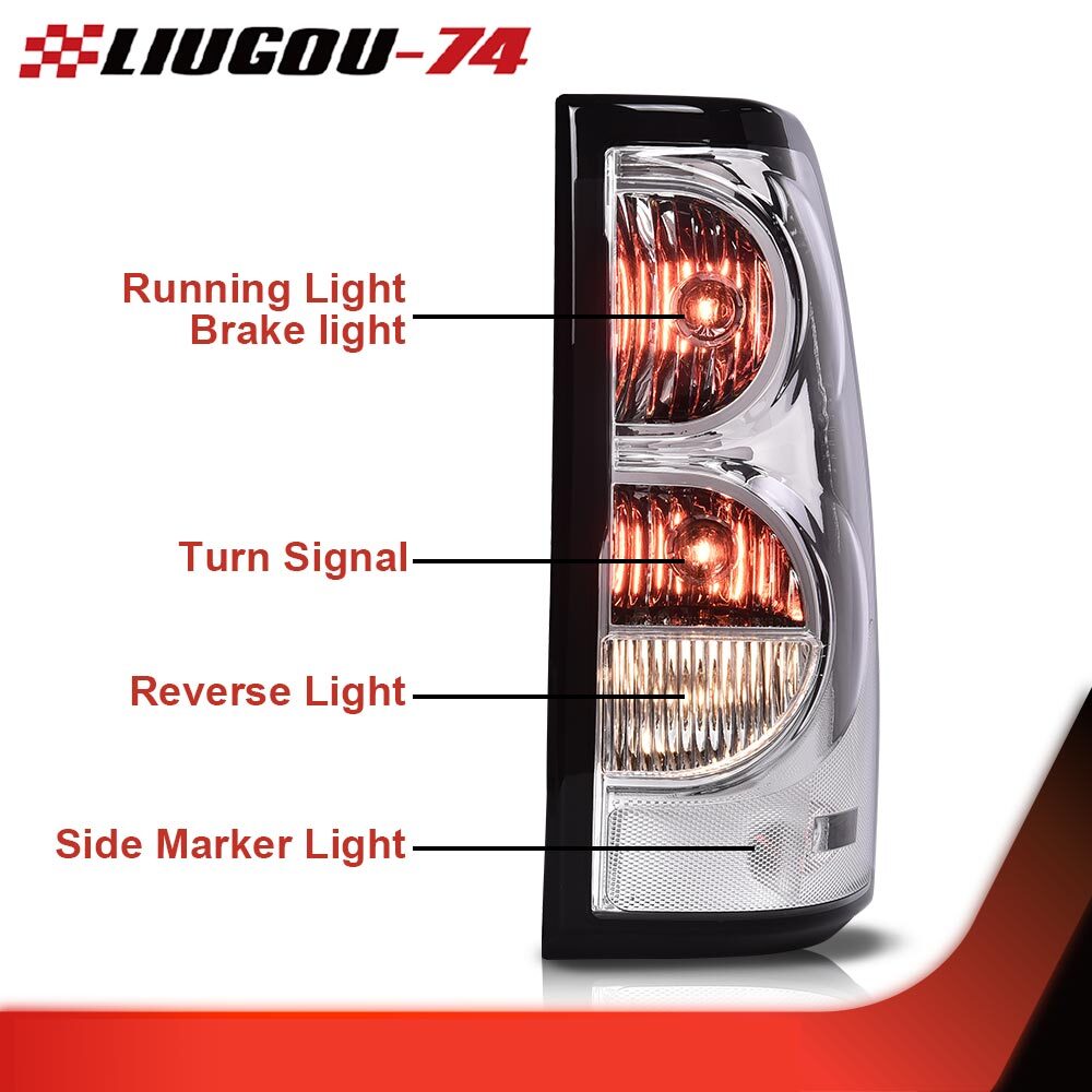 One red/clear taillight with wiring harness suitable for 2003-2006 for Chevrolet silver models.