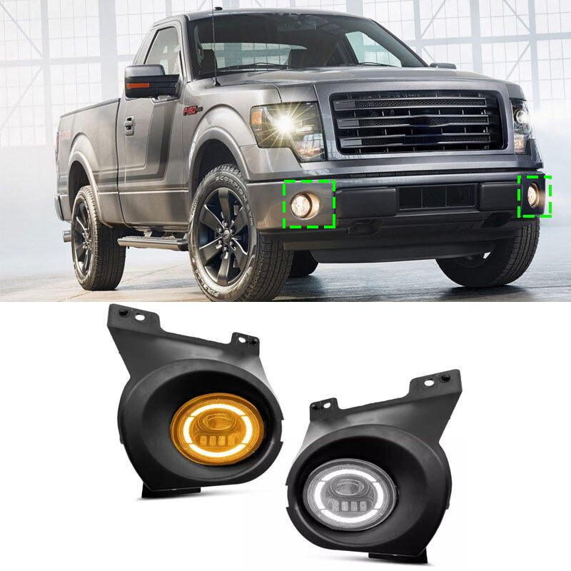 For 2011 2012 2013-2014 for Ford F-150 LED Fog Lights Bumper Driving Lamps+Wiring