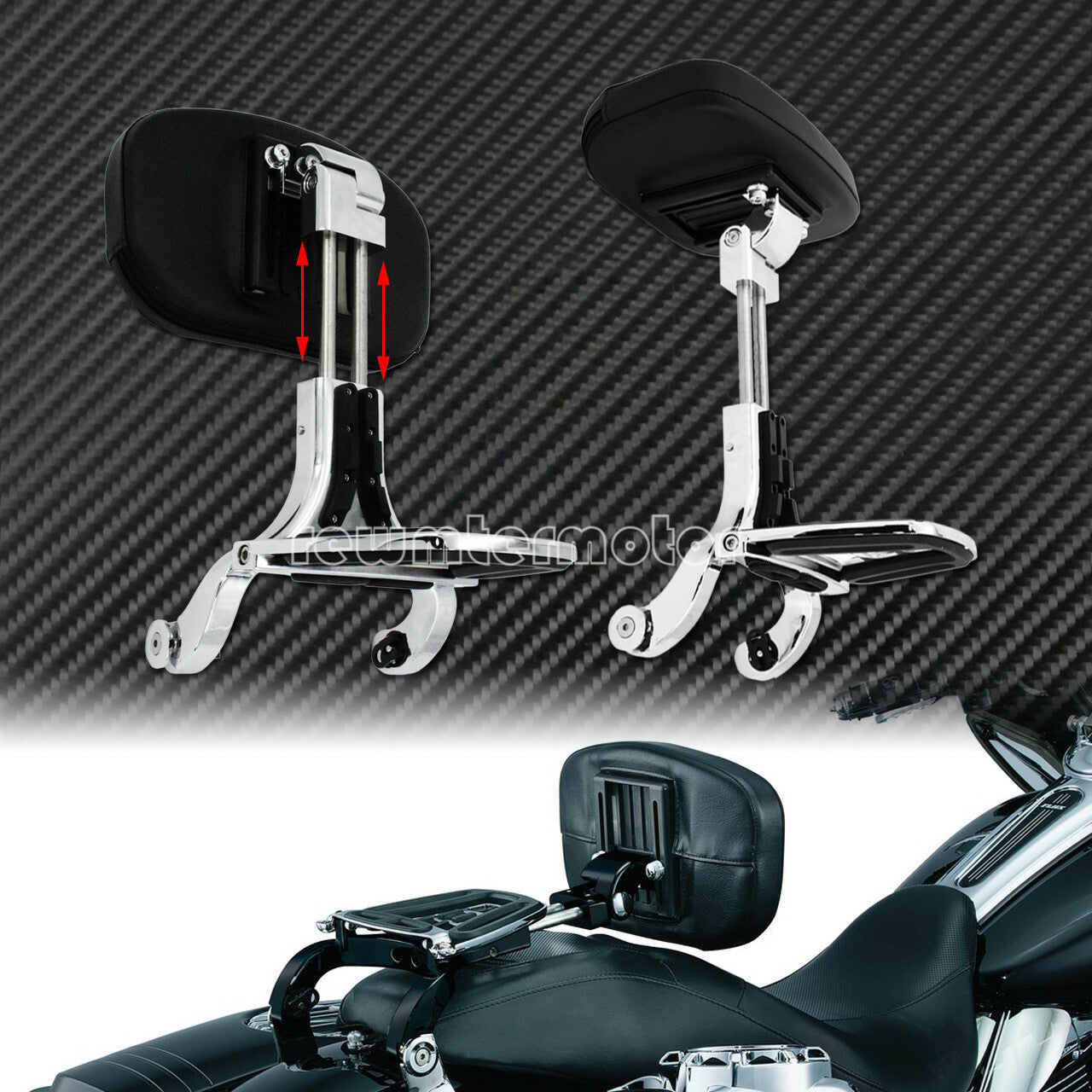 Multi-Purpose Driver  Passenger Backrest Fit For Indian Hard Bag Chieftain 14