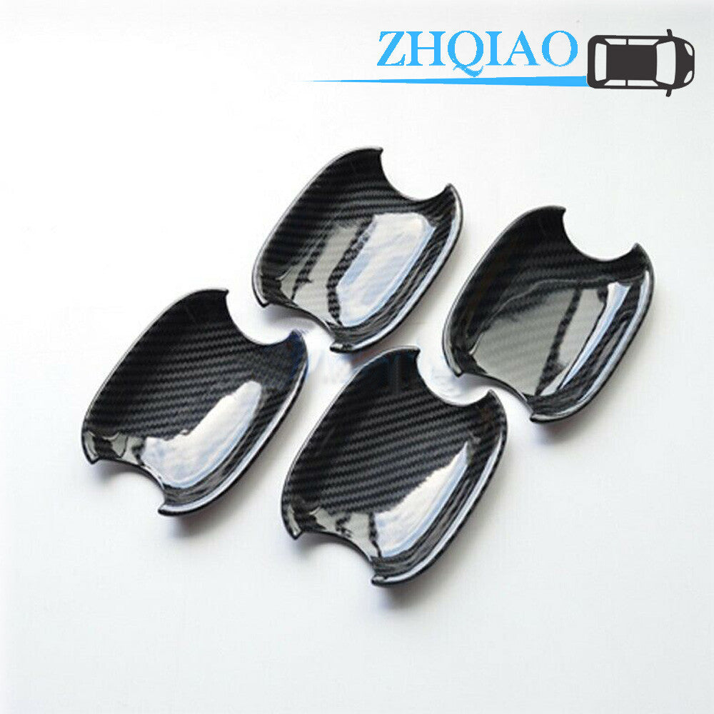 Carbon Fiber Door Handle Bowl Insert Cover Trim Fit for Audi Q3 2012-2017