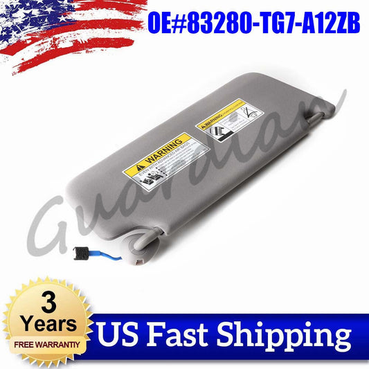 Driver's left sun visor with light gray 83280-TG7-A12ZB for Honda Passport Ridgeline.