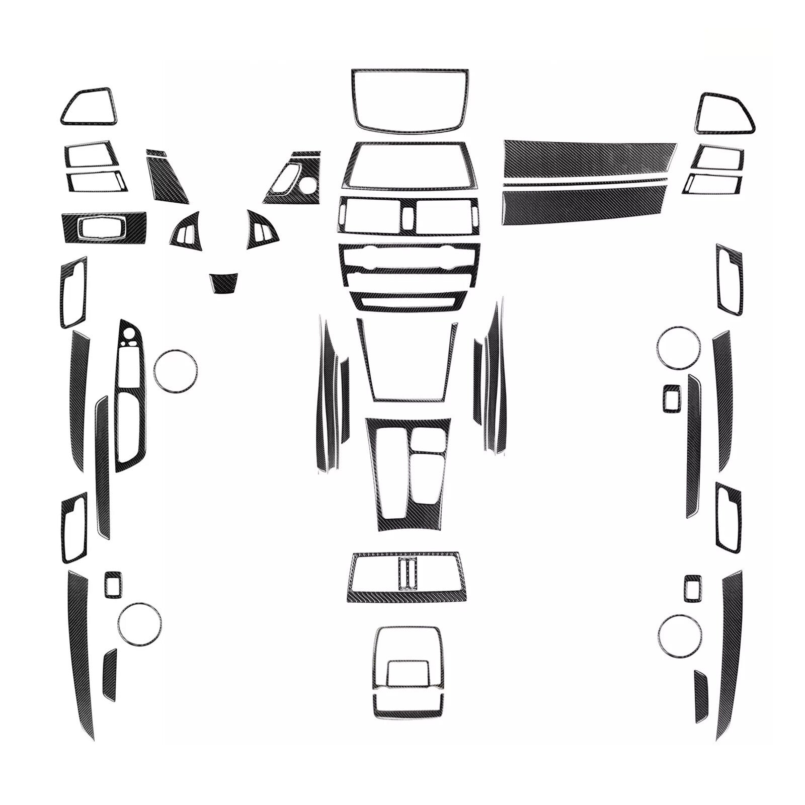 70Pcs Carbon Fiber Kits Full Interior Cover Trim For 2007-2013 for BMW X5 E70 X6 E71