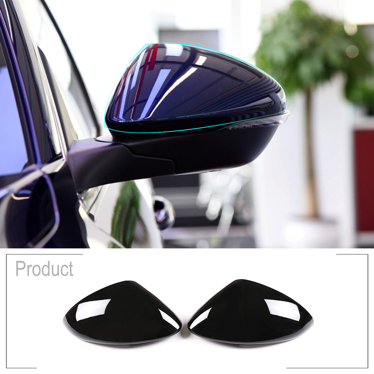 ABS blacked-out rearview mirror turn signal light cover trim for Corvette C8 20-23