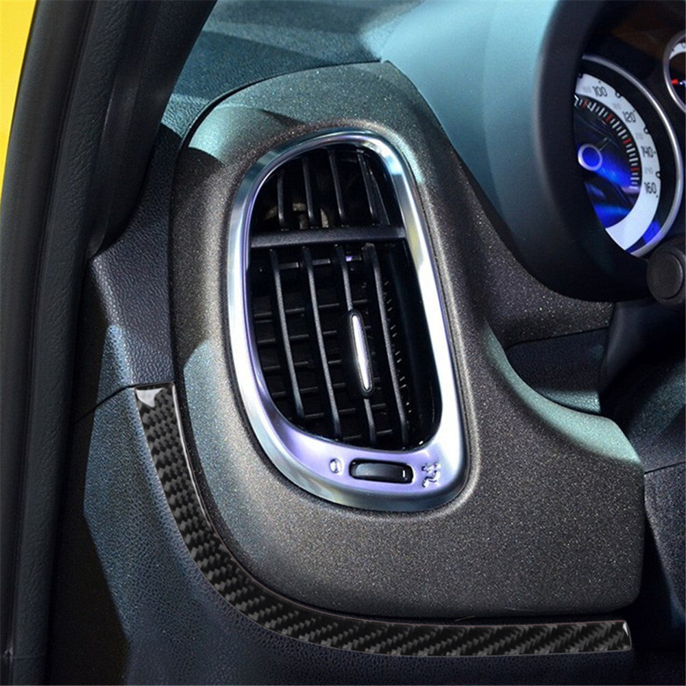 Carbon Fiber Below Driver Side Air Vent Cover Trim Strip For 2014-2017 for Fiat 500L