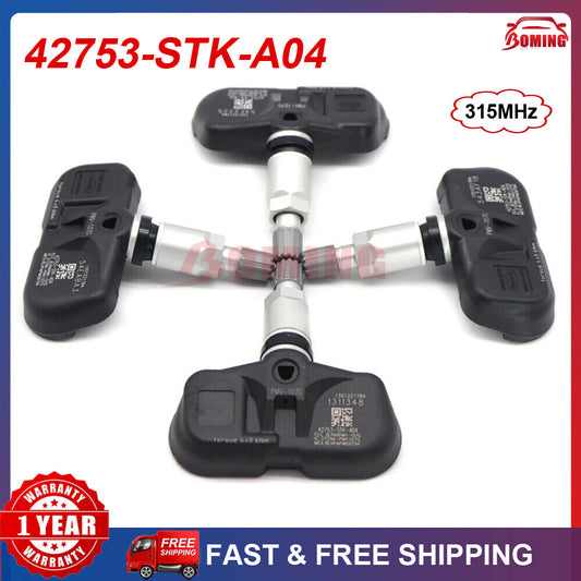 New 4PCS TIRE PRESSURE SENSOR TPMS for Honda Pilot for Acura for RDX MDX 42753-STK-A04