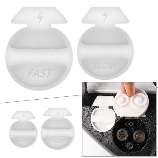 Charging Port Waterproof Dust Cover Fit for Tesla Model 3 Auto Car Silver
