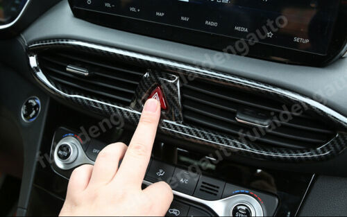 Carbon fiber central console air outlet vent trim for Hyundai Santa Fe 2019-2021