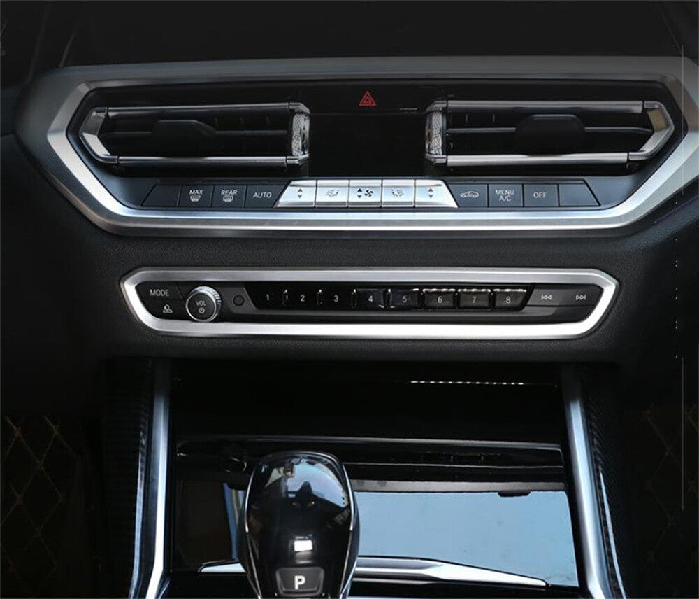 Silver ABS Central Control Volume Switch Trim for BMW 3 Series G20 G28 2019-2022