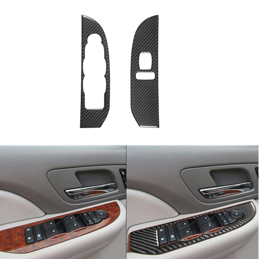 Carbon Fiber Front Door Control Trim For Silverado/tahoe/ for sierra 2007-2014 Type A