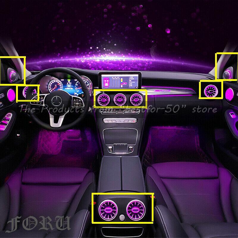 for Mercedes C300 C63 W205 Interior Ambient Light LED Air Vent Rotating Speaker