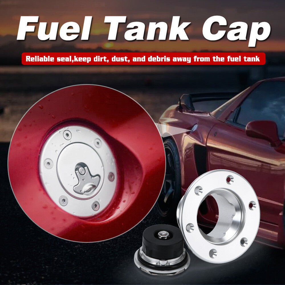 Fuel Gas Tank Filler Door Lid Cap Cover Trim Flush Mount 6 bolt Billet Aluminum