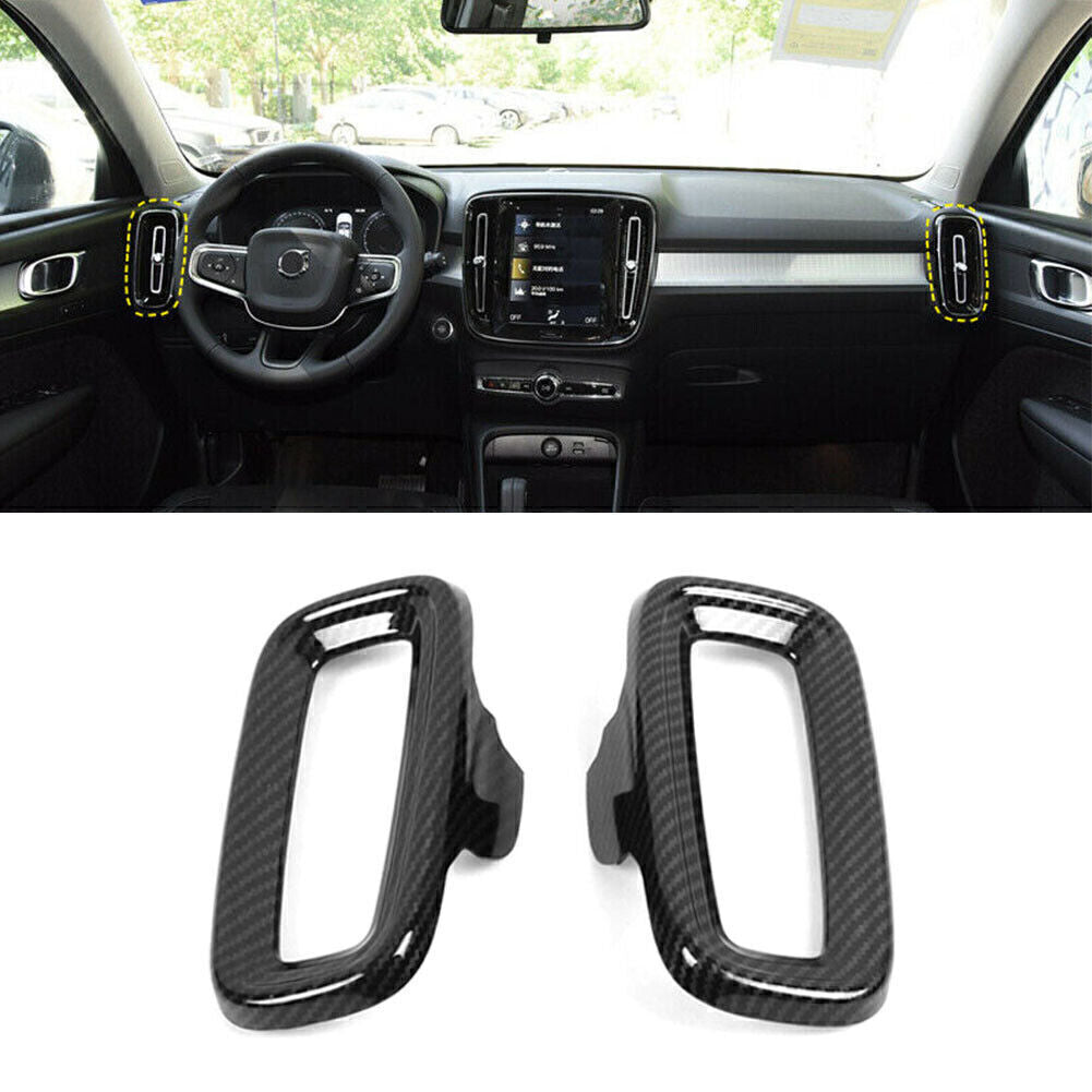 Inner Side Air Vent Outlet Cover Trim for Volvo XC40 2018-2020 Carbon Fiber ABS