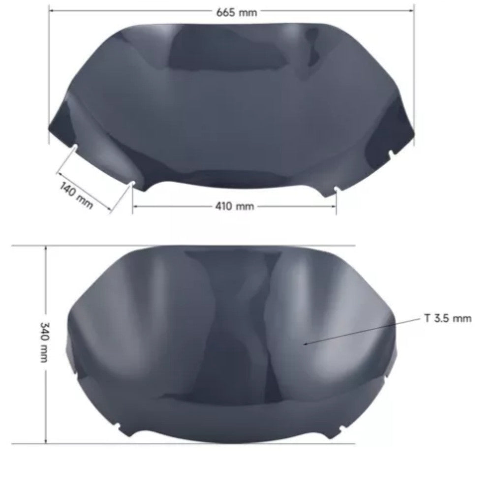 13Motor Wave Windshield Windscreen Smoke Fit for Harley Road Glide FLTRXS FLTRK