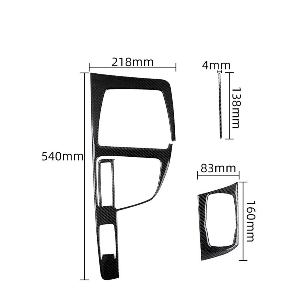 3Pcs Carbon Fiber Automatic Gear Shift Panel Cover Trim for BMW X1 F48 2016-2018