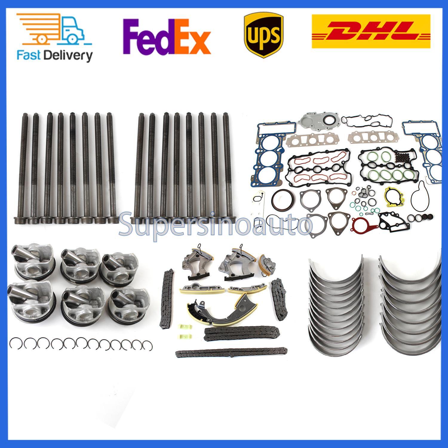 for Audi A6 A7 for A8 Q5 Q7 New 3.0T Engine Rebuild-Timing chainGaskets SetPiston