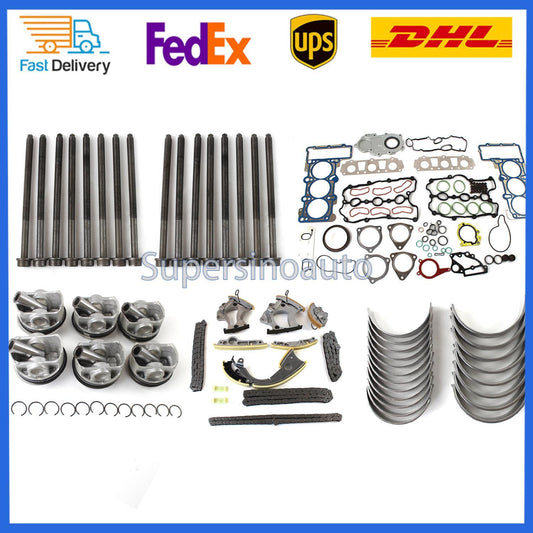 for Audi A6 A7 for A8 Q5 Q7 New 3.0T Engine Rebuild-Timing chainGaskets SetPiston