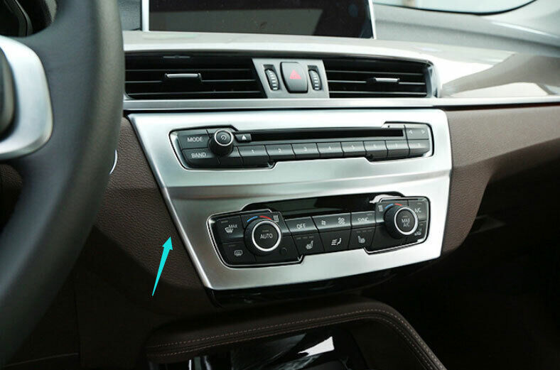 for BMW X1 F48 2016-22 ABS Silver Console CD Button Control Frame Cover Trim 1P