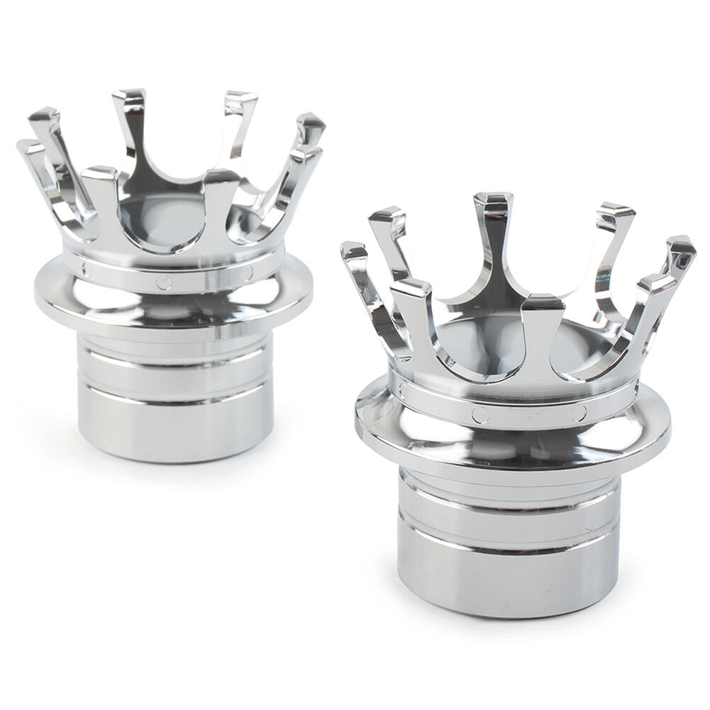 Crown Front Axle Nut Cover Pair Fit for Harley Softail Srtster Road King Chrome