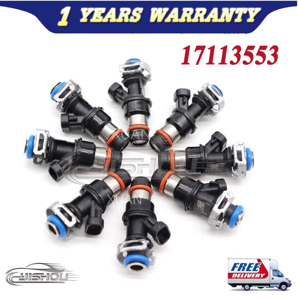 8PCS Fuel Injectors For GM for GMC for Cadillac for Chevy Engine 4.8L 5.3L 6.0L 2001-2007