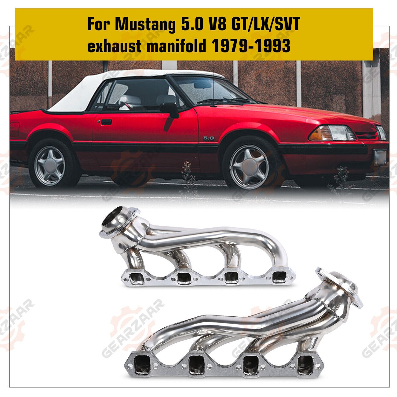 Manifold Headers for 1979-1993 for Ford for Mustang 5.0 V8 GT/LX/SVT Stainless Steel_USA