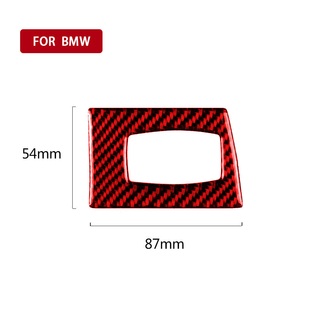 Red Carbon Fiber Ignition Switch Button Key Hole Trim for BMW 3 Series E90 05-12