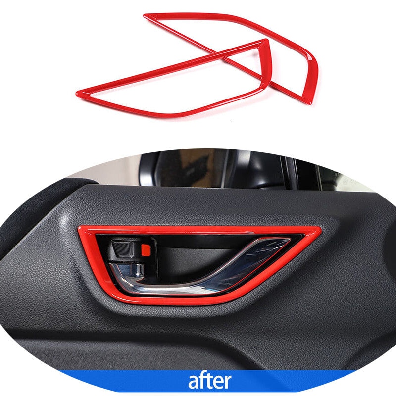 Red ABS Inner gate Handle Bowl Trim 2Pcs Fit for Toyota GR86/ for Subaru BRZ 2022-23
