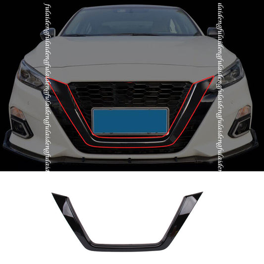 for Nissan Altima 19-2022 gloss black FRONT Bumper Grills Moulding Cover Trim 3x