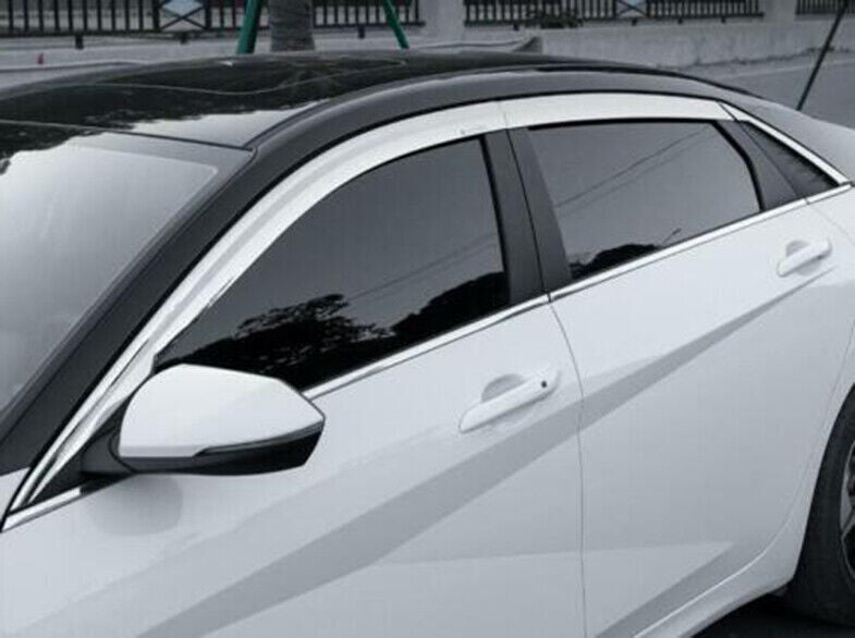6x for Hyundai for Elantra 2021-23 ABS Chrome Window Visor Vent Shade Sun Rain Guard