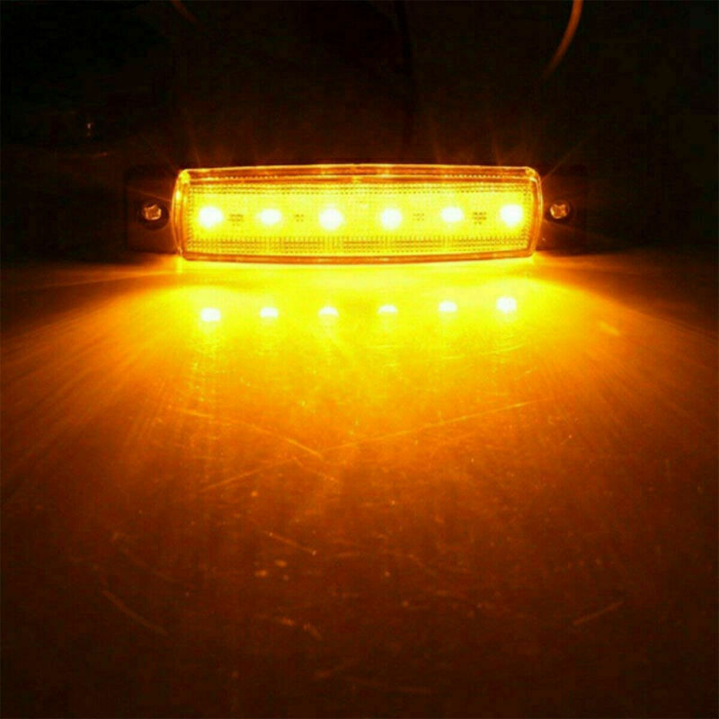 30x Amber Marine Boat 6LED Cabin Deck Courtesy Light Stern Car Side Marker Light