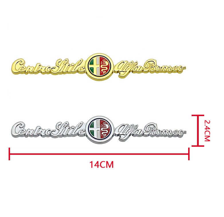 1-piece set of for Alfa Romeo red central staircase side fenders and trunk sticker badges