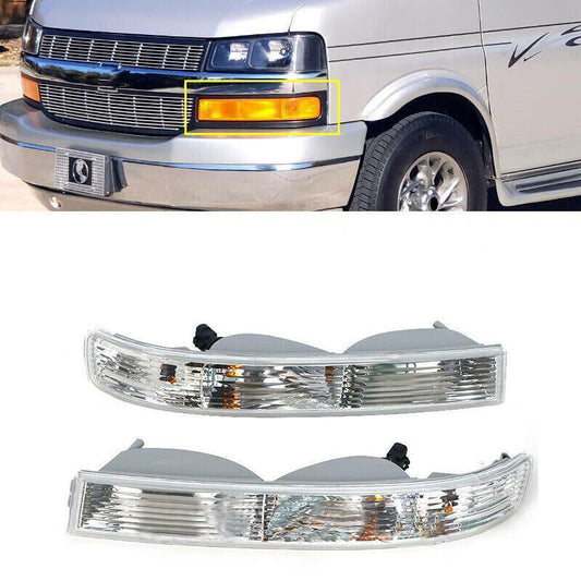 Pair Front Parking Lights Turn Signal lamp for Chevy for GMC Van 1500 2500 2003-2019