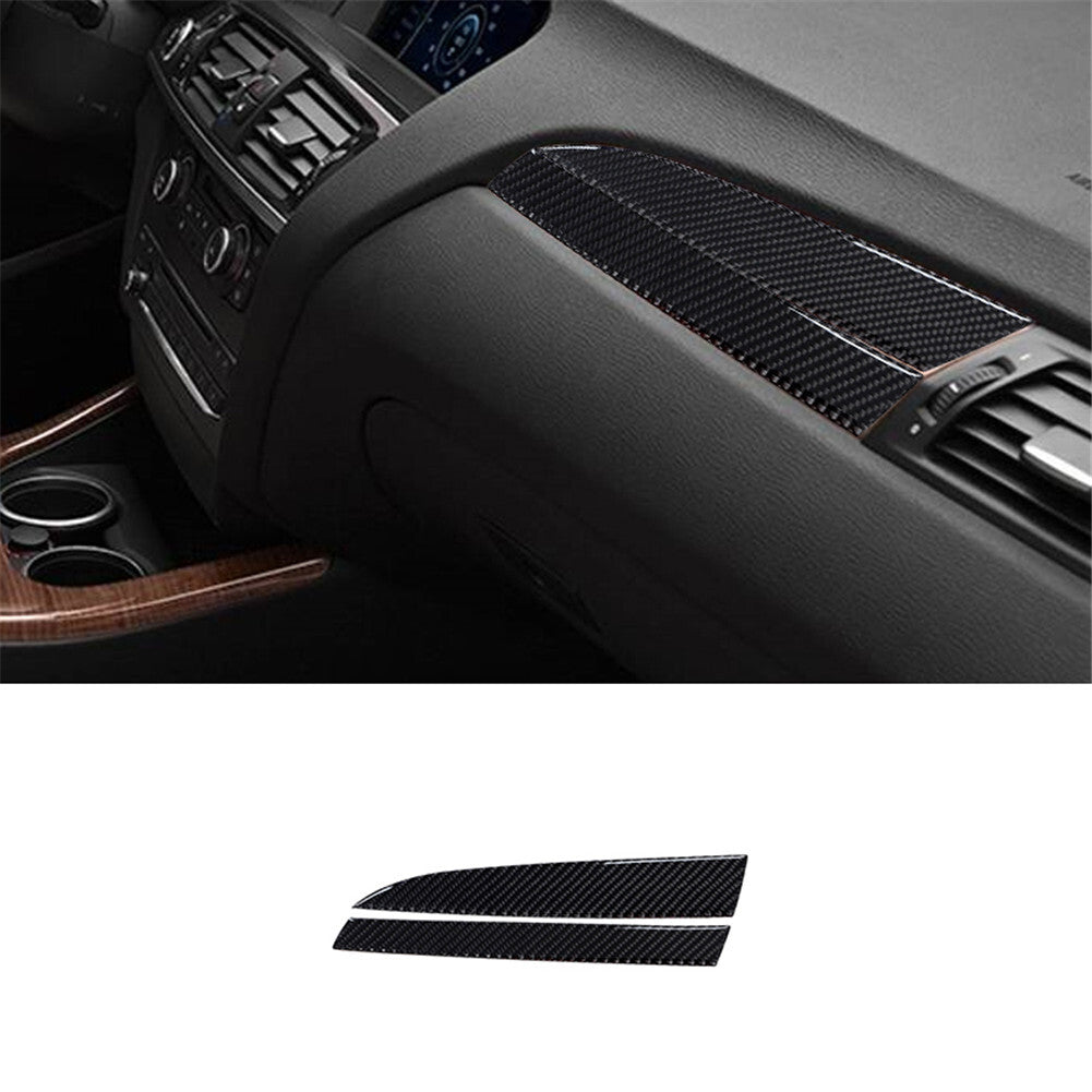 2x carbon fiber passenger dashboard bezel for BMW X3 F25 X4 F26 2011-17