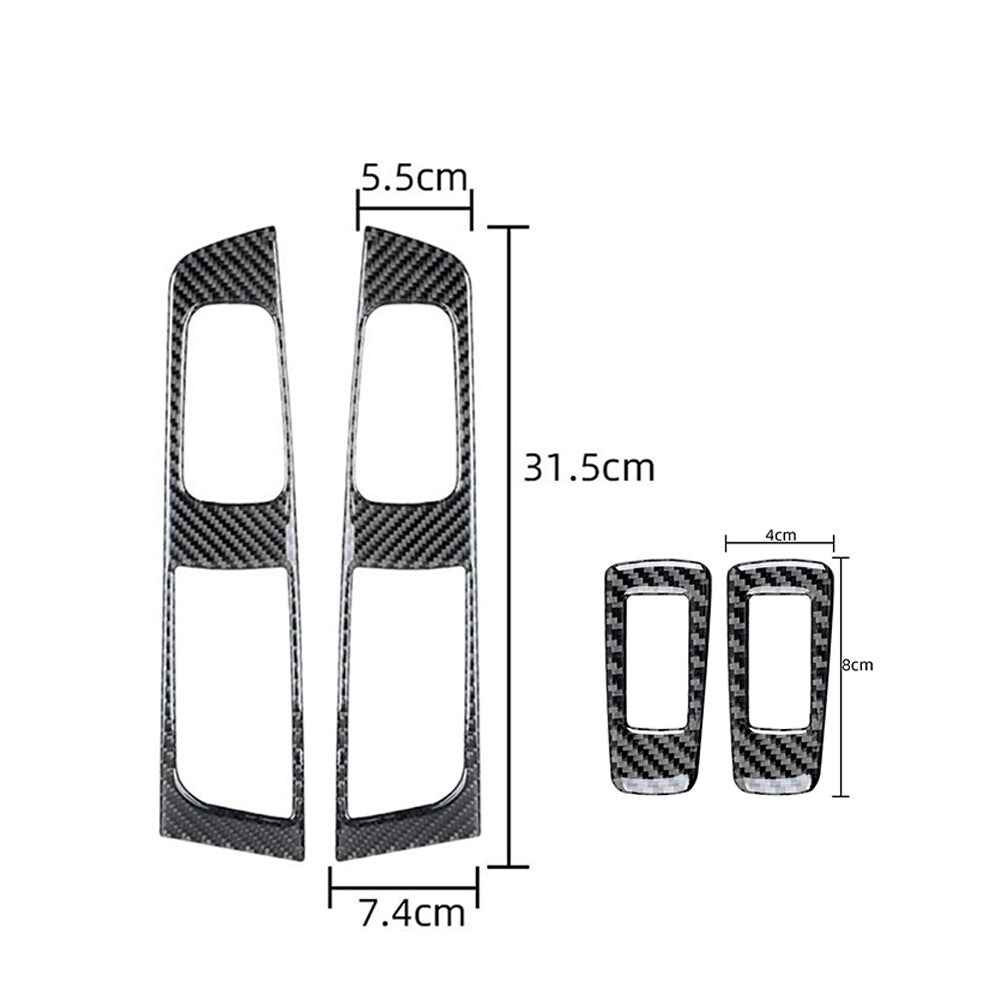 4Pcs Carbon Fiber Rear Window Control Cover Trim for Subaru Forester 2009-2013