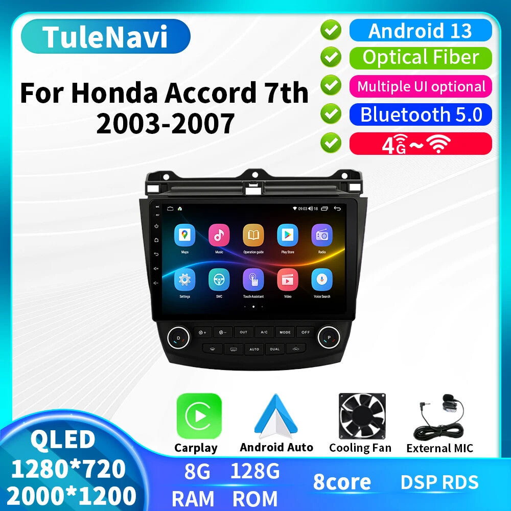 for Honda for ACCORD 7 2003-2007 Android CarPlay Car Stereo Radio GPS Player Screen