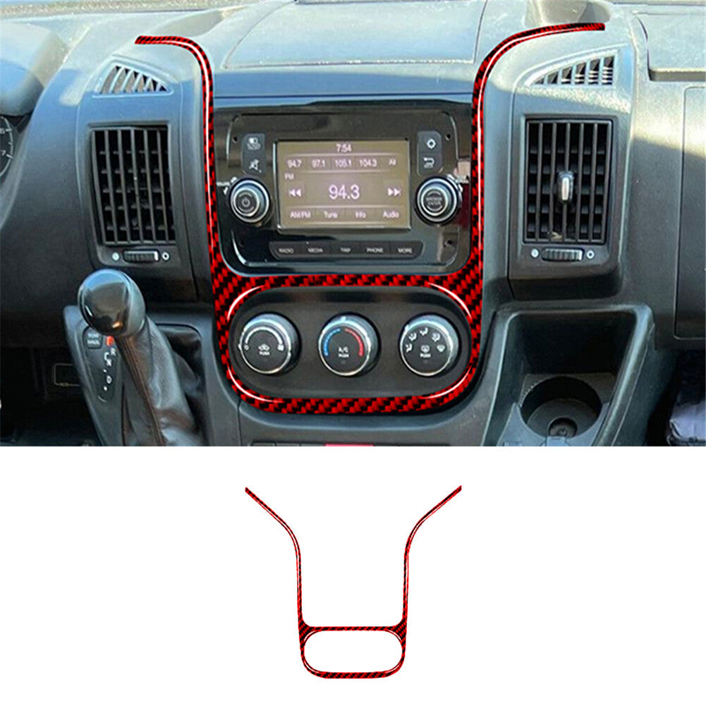 Red Carbon Fiber Center Console Outer Frame Cover Trim for RAM Promaster 2014-21