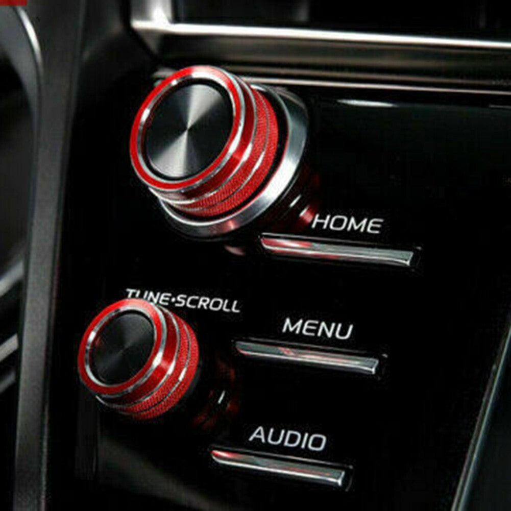 5xAluminum AC Volume Audio Tune-Knob Ring Cover Trim for Toyota for Camry 18-23