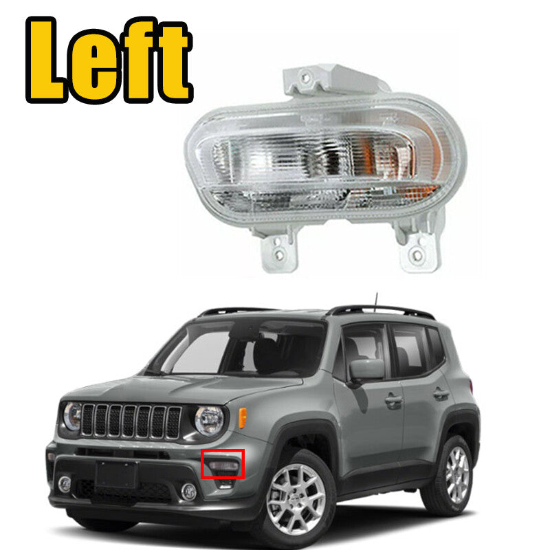 Left For 2019-2021 for Jeep Renegade 1Pcs Front DRL Parking Turn Signal Fog Light