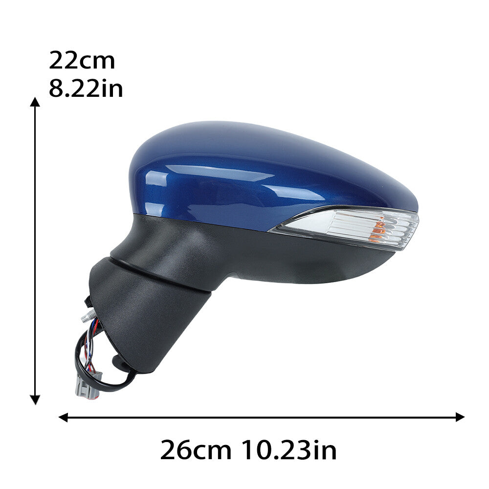 F¨¹r for Ford Fiesta MK7 2013-2017 Links Au?enspiegel Manuell Beheizbar Marineblau